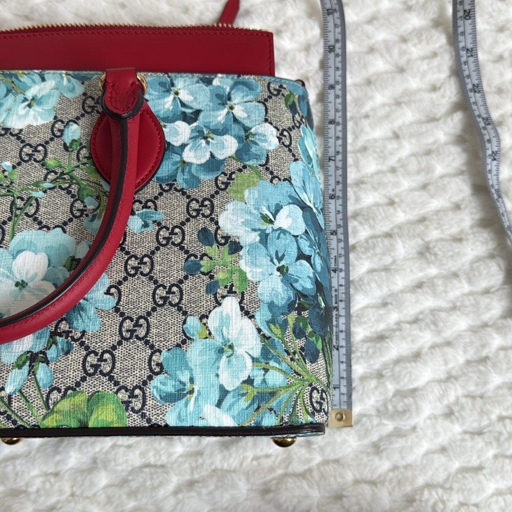 Gucci Blooms GG Floral Supreme Canvas Leather Handbag-546316-Authentic-NWT - Picture 13 of 16